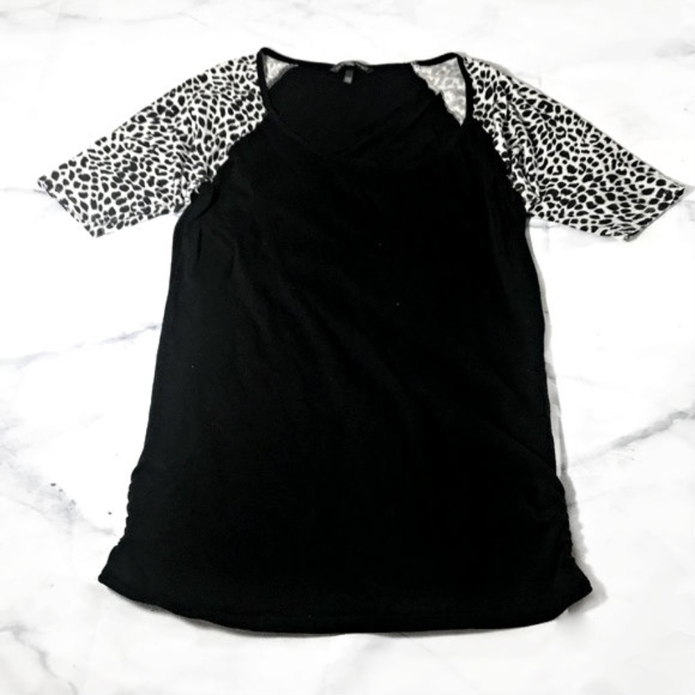 Victoria's Secret Black Leopard Short Sleeve Tee
